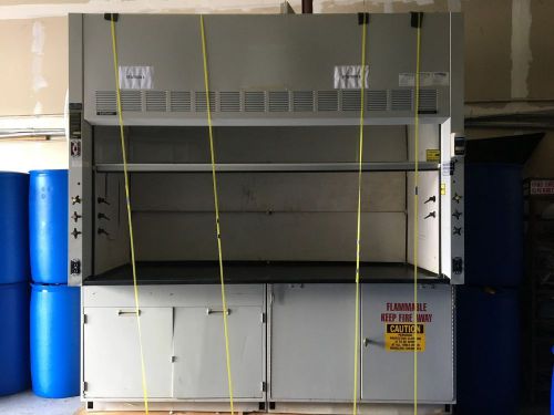 8&#039; fisher hamilton safeaire laboratory fume hood w/ base cabinets for sale