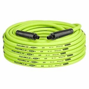 Flexzilla Air Hose 1/4 in. x 100 ft 1/4 in. MNPT Fittings Heavy Duty Lightwei...