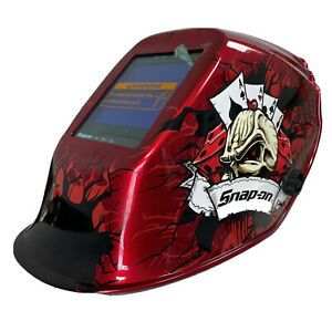 Snap On Welding Helmet Shield YA4606 Eye Protection Skull Dice Red Black NEW