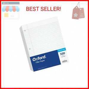 Oxford Filler Paper, 8-1/2&#034; x 11&#034;, College Rule, 3-Hole Punched, Loose-Leaf  …