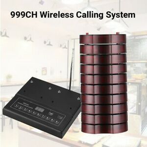 999CH Buzzer Wireless Paging Queue System 10 Pagers Receiver For Coffee Hospital