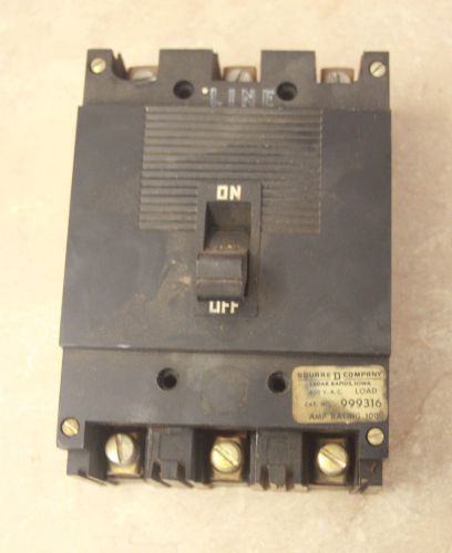 Square d   catalog #  999316  100 amp  3 pole  600 vac  circuit breaker for sale
