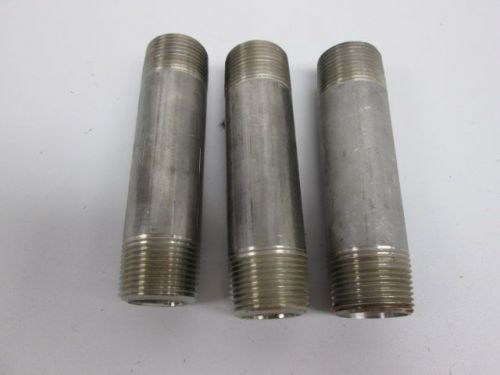 Lot 3 new merit 304/304l-1w-721427sch80w conduit pipe nipple 1in npt ss d257270 for sale