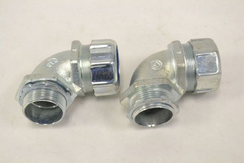 Lot 2 new thomas&amp;betts 90deg flexible conduit connector 1-1/4in b321905 for sale
