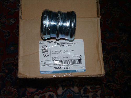 (25) thomas &amp; betts tk116a 2&#034; emt compression couplings concrete tight nib no re for sale