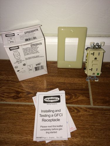 Hubbell Hospital Grade Ivory GFCI Tamper and Weather Resistant GFR8300HITR 20Amp