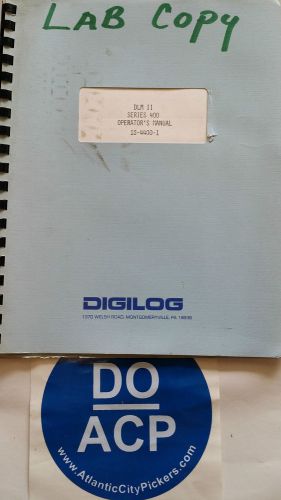 DIGILOG DLM II SERIES 400 OPERATORS MANUAL R3-S32