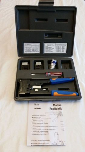 Tyco Amp TE Connectivity Modular Plug Hand Tool Crimper Kit PN 1-231666-0