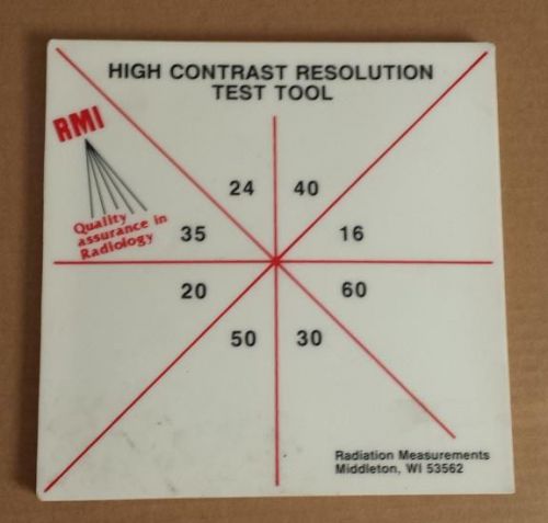 RMI HIGH CONTRAST RADIOLOGY RESOLUTION MEASUREMENT TOOL 141-5489 / USED