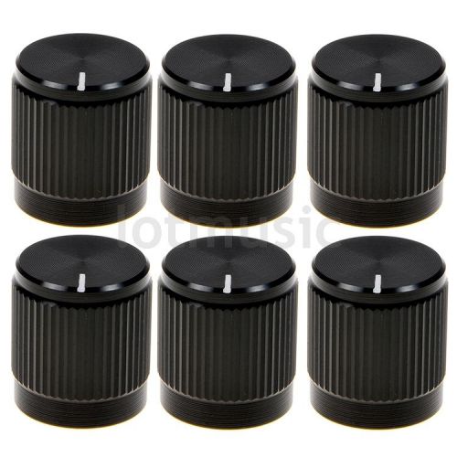 6 pcs Aluminium Alloy ?15x16mm 18T Insert Type Knobs Black