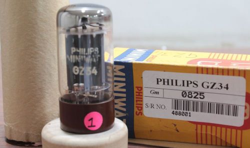 NEW NOS 1 PC. GZ34 NIB Philips Miniwatt Dual DD getter brown base