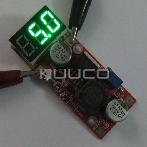 LM2596 DC 4.5-28V to 1.3-25V Step Down Voltage Regulator w/ Green LED Voltmeter