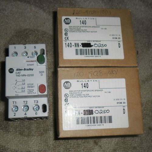 Lot of 2 Allen Bradley 140-MN-025 Motor Starter