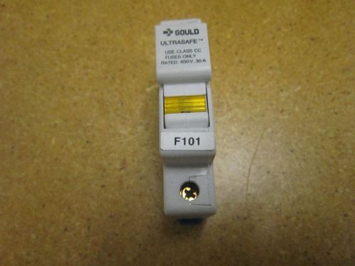 Gould Shawmut USCC11 FUSE BLOCK 30AMP 1POLE 600V INDICATING DIN MOUNT