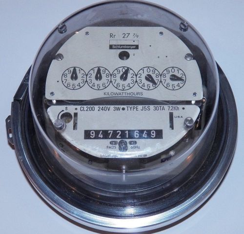 Square D Company KiloWatt Kilo Watt KW Hour Meter 240V Type J5S