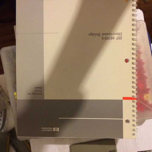 Agilent 86205A Directional Bridge Manual