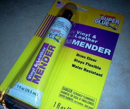 SUPER GLUE Vinyl Leather Mender - Repair Leather Handbags, Coats, Boots, Etc