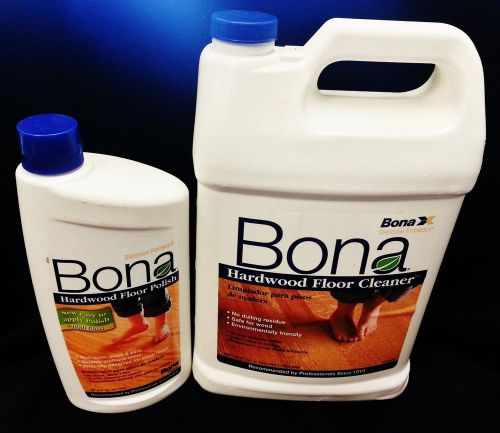 Bona 1 Gallon Hardwood Floor Cleaner &amp; High Gloss Bona Hardwood Polish 32fl OZ