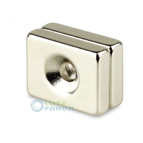 5pcs Block Magnets 20 x 15 x 5mm Counter Sunk Hole 5mm Rare Earth Neodymium N35