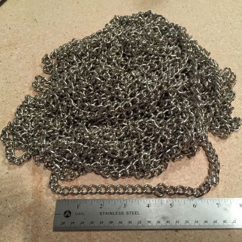 50&#039; plus! nickel plate steel chain 1/2&#034; links for making key chains or ? nr! for sale