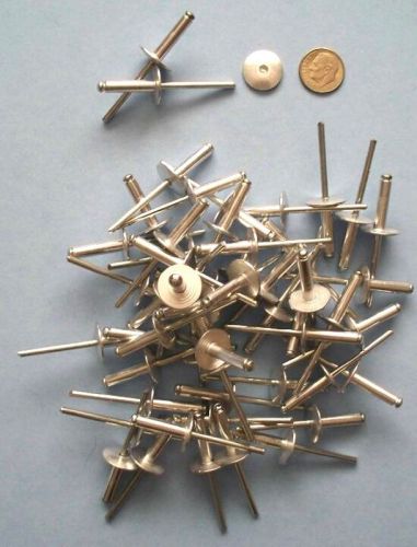 Rivets large flange - 50 pcs 5/8in dia. head aluminum - steel shaft for sale