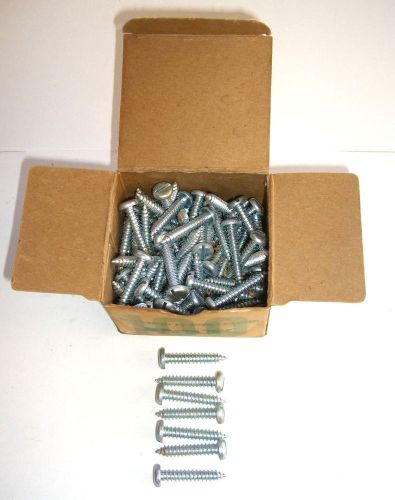 Vintage pan head slotted 1 1/4&#034; no. 12 zinc chromate tapping screws, nos, in box for sale