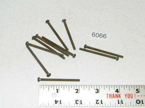 6-32 x 2 Slotted Round Head Solid Brass Machine Screws Vintage Qty 10