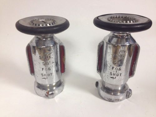 AKRON Brass NH Deck Gun Monitor Nozzle Vintage Fire Truck Pair