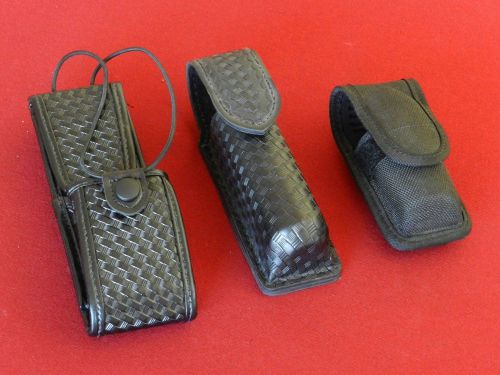 BIANCHI SAFARILAND ACCESSORY LOT!! TACTICAL SPRAY BASKETWEAVE DUTY RADIO CASE