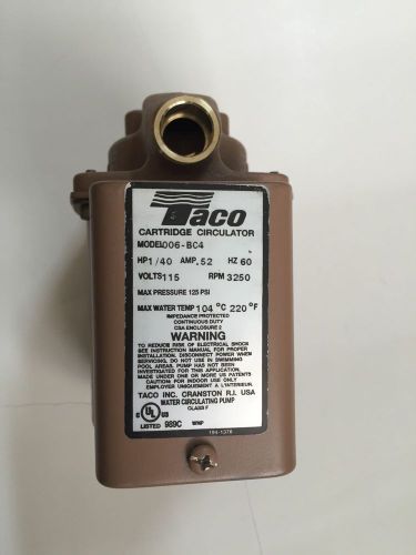 BRAND NEW TACO 006-BC4 BRONZE 1/2&#034; SWEAT CARTRIDGE CIRCULATOR PUMP