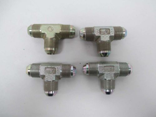 LOT 4 NEW 8MJ1C ASSORTED HYDRAULIC ADAPTER TEE FITTING 1/2X1/2X1/2IN NPT D336668