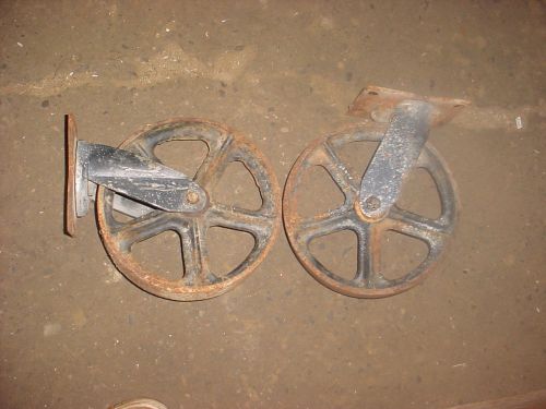 LOT OF 2 STEEL  Heavy Duty Swivel Caster with 10&#034; x 3&#034; Cast Iron Wheel