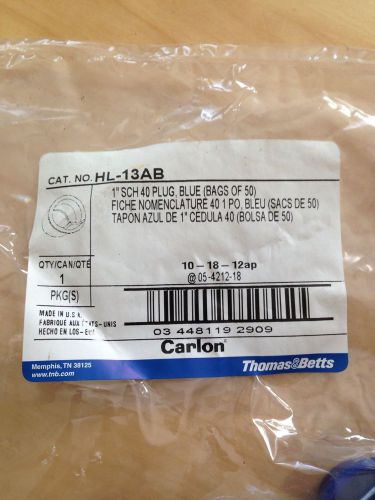 Lot Of Ten Bags Carlon #HL-13AB 1&#034; Sch 40 Plug - Blue