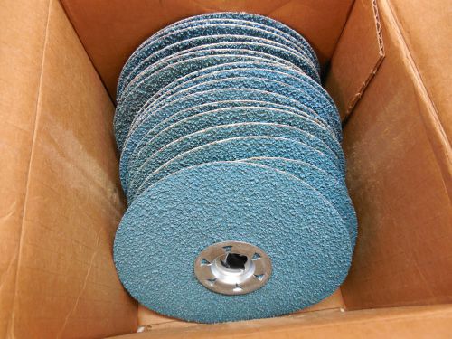 MERIT PL-QC-4-1/2&#034; SANDING DISCS 36ZRF 5/8&#034; HUBBED QTY-17 QC RESIN FIBER NOS