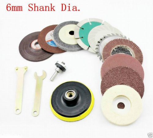 1set 20pcs 6mm pad Sanding Disc Polishing Wheel Cut Wheel Set For Electric Drill