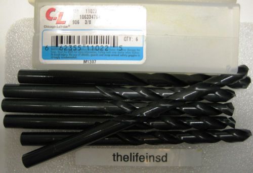 12 NEW #3x6&#034; (0.2130&#034;) DRILL BIT AIRCRAFT EXT CHICAGO-LATROBE BLACK OXIDE #11033