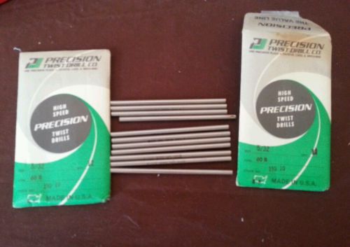 Lot of  23 - precision high speed twist drill bits; 5/32 ptd hs; 60b;  nib; nos for sale