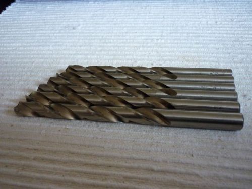 6 new drill bits jobber length, hss.size 9/32&#034; to 23/64&#034;, ptd usa, bright finish for sale