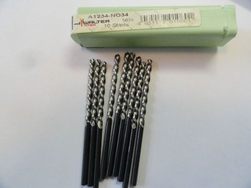 Titex #34 (.111&#034;) Parabolic Jobbers Length Drill Bits, A1234-NO34