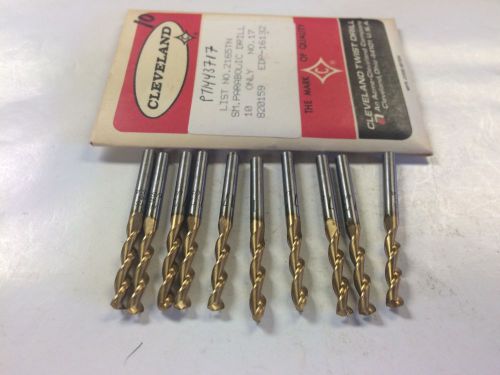 Cleveland 16132  2165TN  No.17 (.1730) Screw Machine, Parabolic Drills Lot of 10