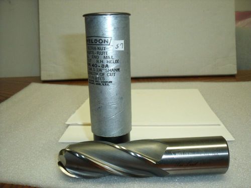 1-1/4&#034; x 1-1/4&#034; x 3” x 4-1/2&#034; 4 FL RK40-8A BALL Weldon Tool End Mill-W57