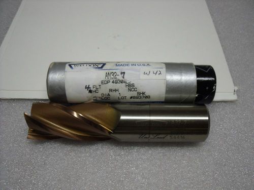 1&#034; x 1&#034; x 2” x 4-1/2&#034; 4 FL AN32-7 HSS TiCN SQ END Weldon Tool End Mill-W42