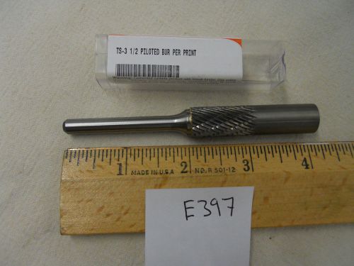 1 NEW IMCO 1/4&#034; (.250) SHANK, 1/2&#034; DIA PILOTED ROUTER CARBIDE BURR. TS-3 {E397}