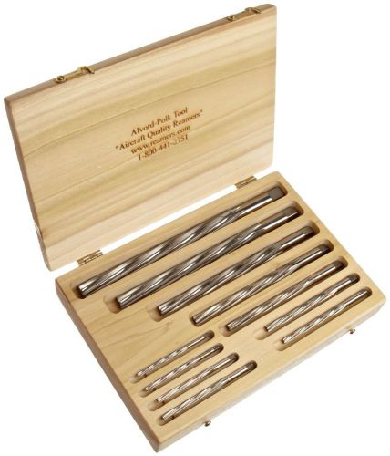 Alvord Polk 155-S-02 High-Speed Steel Taper Pin Reamer Set, Left Hand Spiral