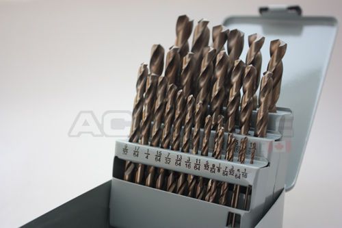 29Pcs 135° Split Point M35 (HSS+5% Cobalt) ANSI Jobbers Length Drill, #0029-0200