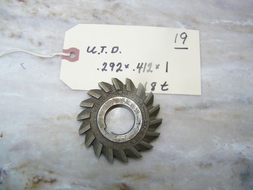 U.T.D. USA -.292 X .412 X 1 - STRAIGHT SIDE MILLING CUTTER - 18 TEETH