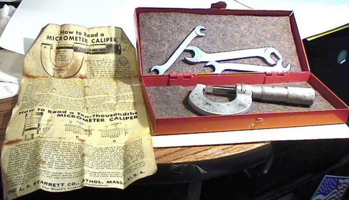 Starrett 0-1&#034; Micrometer, No.230 &amp; Small  Wrench&#039;s