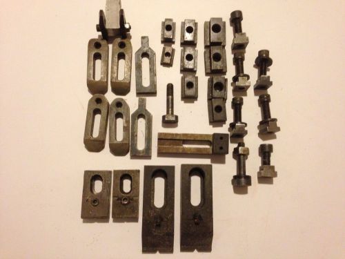 Assorted hold down clamps, T-slot nuts