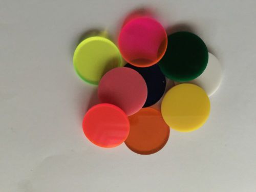 50 Pcs 1-1/8&#034; Dia. x 1/8&#034; Thick Laser Cut ASSORTED COLORS  Plexiglass Disks