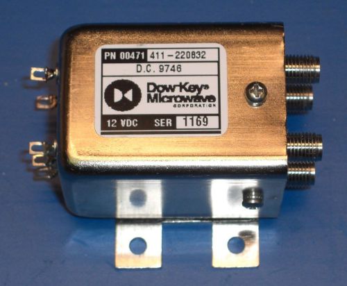 Dow-key microwave 411-420832 411 failsafe coaxial switch dpdt 12vdc for sale
